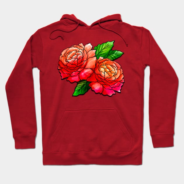 Beautiful Red Roses Hoodie by AlondraHanley